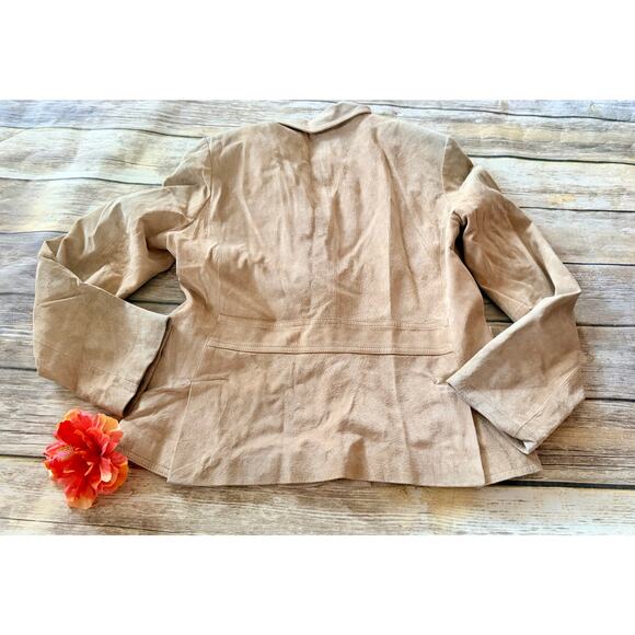 BRANDON THOMAS TAN LEATHER JACKET - Picture 6 of 7